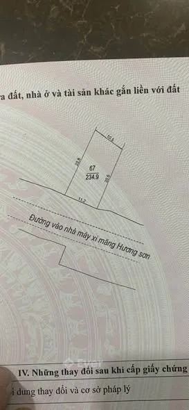 Đất cc gửi bán đất tại Quang Thịnh, Lạng Giang 234,9m2 full thổ cư, tặng kèm 700m dôi dư