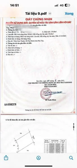 MỚIMỚIHOA HẬU đất diện tích 155 m2 thổ cư 50m, mặt tiền 10m tại Sơn Thanh, Đại Đình, Tam Đảo