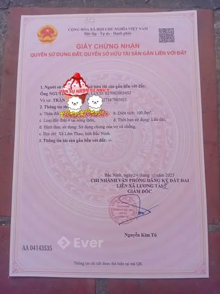 Chỉ 2 tỷ xxx – Sở hữu ngay ! Lô đất =>> DT:100m2. MT: 5m Sổ Hồng chính chủ ,pháp lý rõ ràng