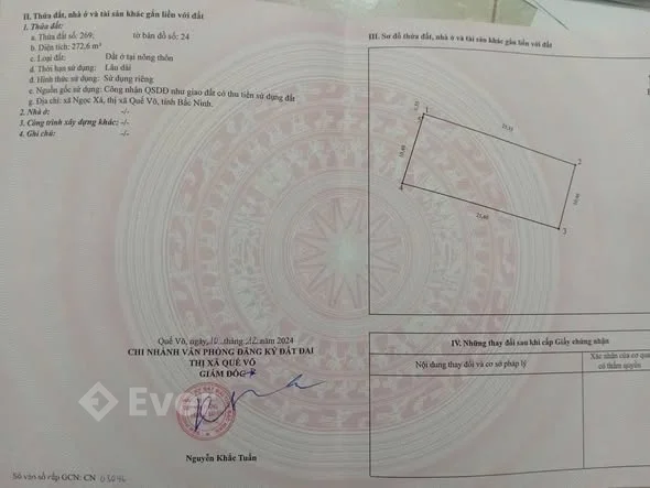 Bán đất tặng nhà 2 tầng tại Ngọc Xá - Quế Võ - Bắc Ninh