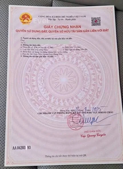 Chủ gửi bán lô đất cực đẹp tại giãn dân Tân Dân, Thôn Bãi Sậy 2-Tân Dân- Khoái Châu-Hưng Yên.