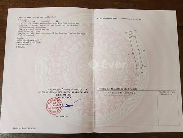 Tiểu Quan – Phùng Hưng – Khoái Châu – Hưng Yên Diện tích: 105,9m²