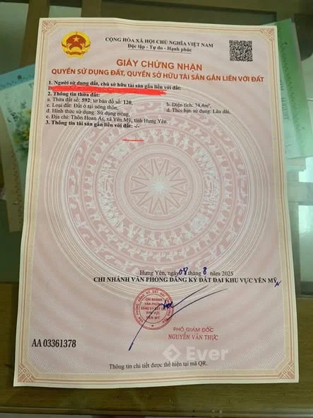 CHỦ CẦN BÁN GẤPGIÁ THỞ OXY :1,X TỶHoan Ái, Tân Việt, Yên Mỹ, Hưng Yên