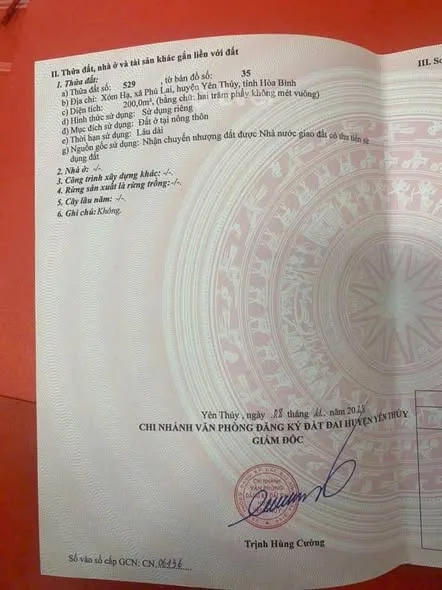 CHÀO BÁN LÔ ĐẤT ĐẸP – MẶT TIỀN 10M – XÓM HẠ, YÊN TRỊ, PHÚ THỌ - 1 tỷ - 10m²