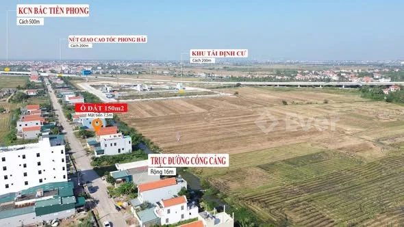 BÁN Ô ĐẤT TRỤC CHÍNH CỐNG CẢNG – PHONG HẢI Vị trí đẹp, giao thông cực thuận lợi Diện tích: 150m²