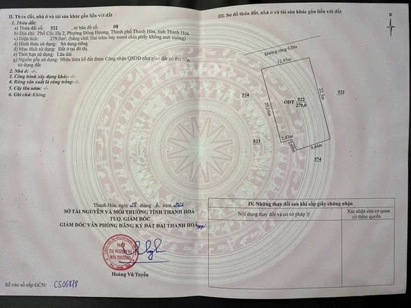 BÁN ĐẤT MT 13M – TẶNG NHÀ 2 TẦNG Ở NGAY Đường Hàm Nghi – Cốc Hạ – P. Hạc Thành