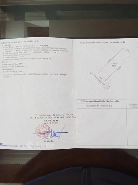 Chính chủ bán đất MB 08 Nam ngạn. Diện tích 88,75m mt 5 m Hướng Tây nam Vị trí view biệt thự, đường