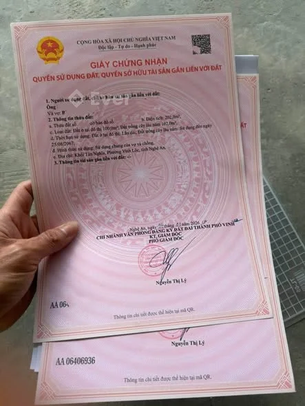 Bán đất khối Tân Nghĩa , Nghi Xuân, Vinh LộcDiện tích:202m2 (8x25,8)