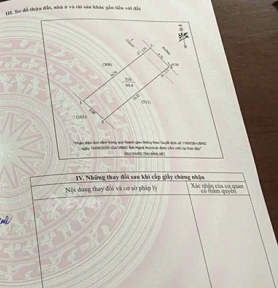 ĐẤT HƯNG BÌNH(CŨ) NGÕ ĐƯỜNG LÊ LỢI, GẦN CHỢ CỬA BẮC KHÔNG LỖI PHONG THUỶ