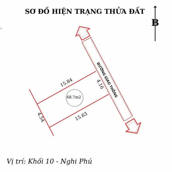 ĐẤT ĐẸP HIẾM CÓ NGÕ HỒ TÔNG THỐC - XÓM 10 - NGHI PHÚ - Diện tích: 68.7 m2 - Thỏa thuận - 68.7m²