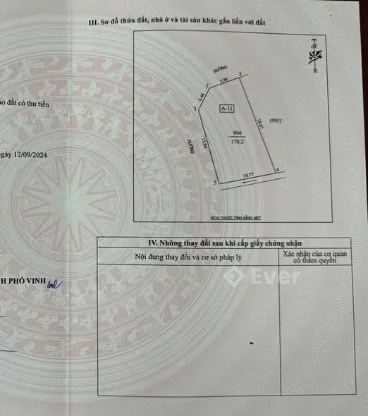 Chính chủ gửi bán lô góc 3 mặt tiền – xóm 12 Nghi Phú Diện tích: 170,2m² Giá: 8 tỷ