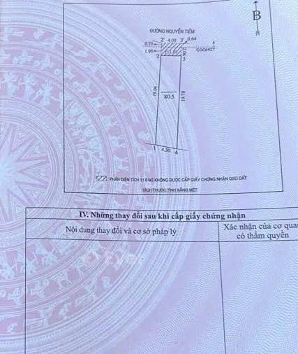 Em có lô đất mặt đường Nguyễn Tiềm chưa qua đường tàu cần bán,diện tích 80,5m2 bìa vuông vắn nở hậu
