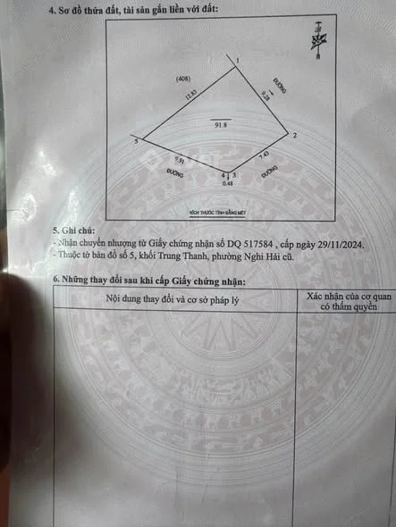 Bán đất 3 mặt tiền – Nghi Hải, Cửa Lò, TP Vinh • 91,8m² (9,29×12) • Hướng Đông Bắc