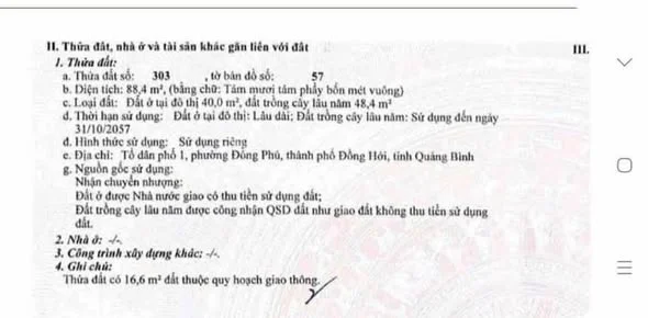 Hàng hiếm giá rẻ của Đồng Phú. Đất hiếm vùng trung tâm Đồng Hới