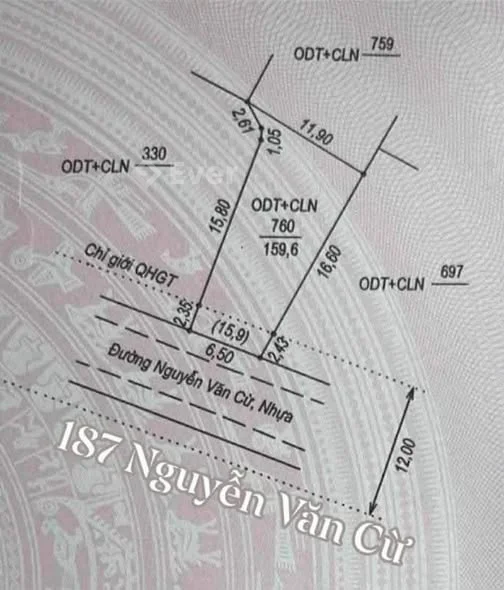 Mặt tiền Nguyễn Văn Cừ TDT 159m² Đxd 50m² Giá bán 2ty 8xx Lh e gặp chủ 0705415***