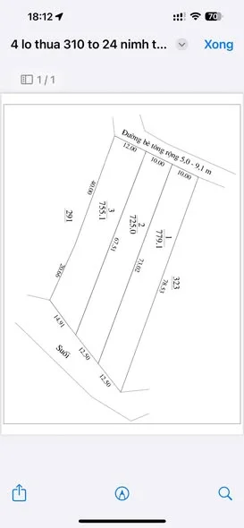 BÁN 3 LÔ ĐẤT VIEW SUỐI – NINH TÂN, NAM NINH HÒA gần KCN Ninh Xuân 1000ha BECAMEX - VSIP