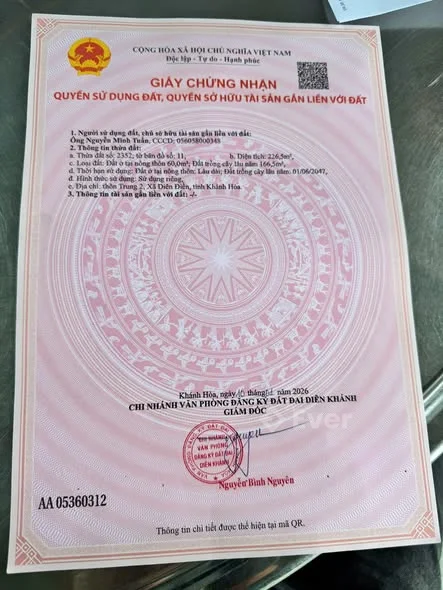 Diên Điền thôn Trung 3Mặt tiền đường HL5 đoạn gần chợDt 226m2 ngang 10 có 60 thổ ( 46m qhgt )