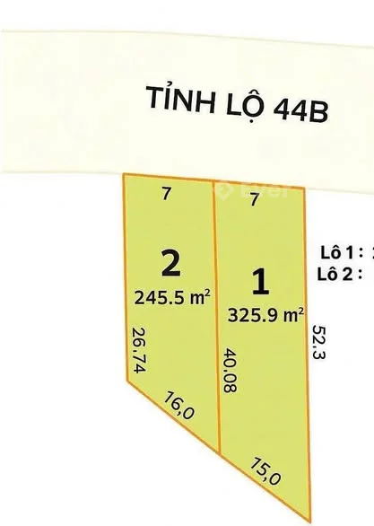 1 cặp . Tỉnh lộ 44b . Phước Hải . Ai mua lẽ liên hệ chủ bán luôn .Tổng 600 m2 có 160 thổ cư