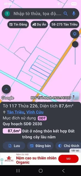 CẦN TIỀN BÁN GẤP 4 LÔ ĐẤT THỔ CƯ – SỔ RIÊNG
Vị trí: Bình Hòa – Vĩnh Cửu
Đất thổ cư 100%
Sổ riêng