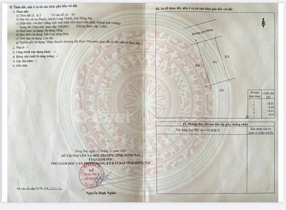 Ra lô đất ấp 3 xã An Phước 1/ đường liên xã gần Bùi Thị XuânDiện tích : 8x18 sổ riêng thổ cư 100%