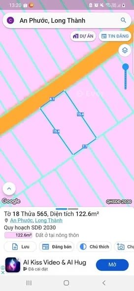 Sổ riêng Ấp 8 An Phước, Long ThànhDiện tích 8 x 15m, 100m thổPháp lý: Sổ sẵn, xây dựng tự do