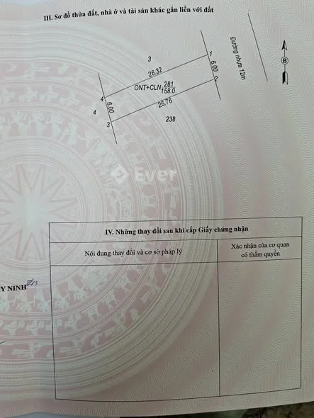 Nhờ ace môi giới...Tôi chính chủ cần bán đất đường nhựa 12m , 158m có 50m thổ cư