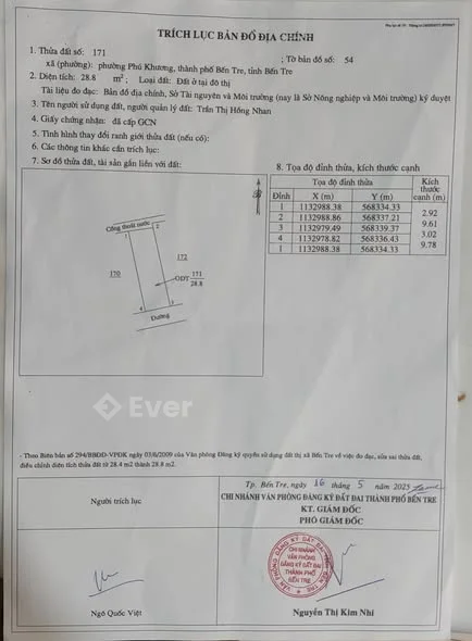 Bán nhà hẻm , số nhà 65C - Đại lộ Đồng Khởi - Phường Phú Khương - Tỉnh Bến Tre ( cũ )