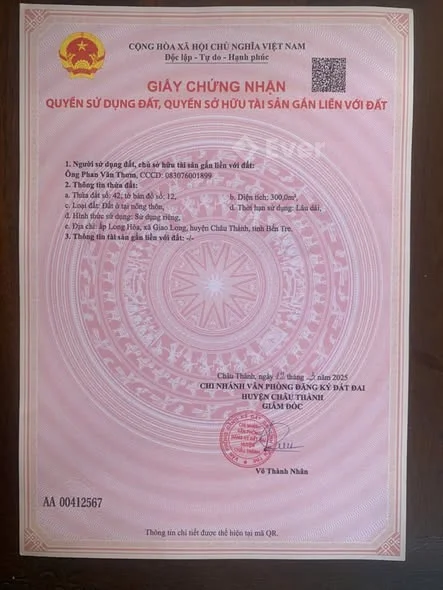 ️ CẦN BÁN GẤP – ĐẤT VÀNG NGAY KCN GIAO LONG – VỊ TRÍ ĐẮC ĐỊA, TIỀM NĂNG SINH LỜI CAO