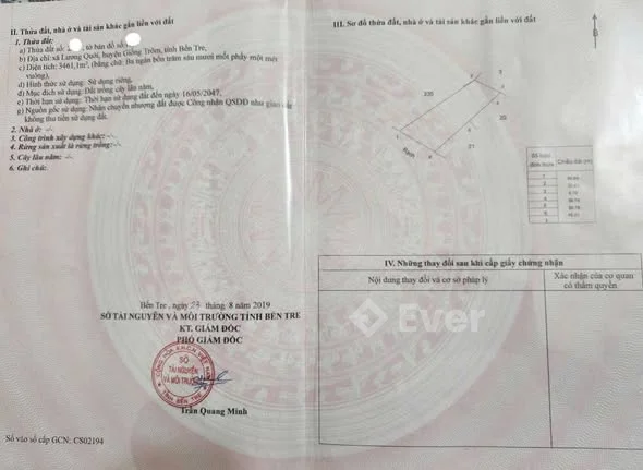 ĐẤT VƯỜN LƯƠNG QUỚI (châu hoà mới)_Dt: 3.461m_cln_qh cln_Mặt tiền đường nông thôn ôtô vi vu - 1,8 tỷ - 3461m²