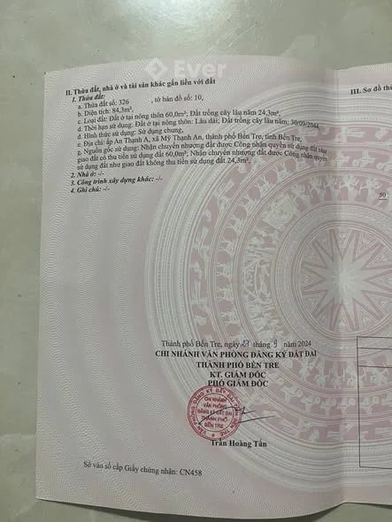 Cần bán nền giá mềm tại xã Mỹ Thạnh An, Tp. Bến Tre. Nay là phường An Hội, Vĩnh Long