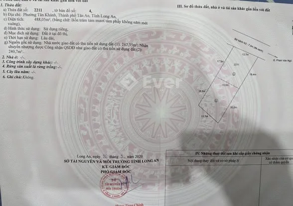 - Chính chủ gửi bán lô đất thổ cư mặt tiền đường đan bờ kênh N3, phường Tân Khánh, tp Tân An - 200 triệu - 34m²