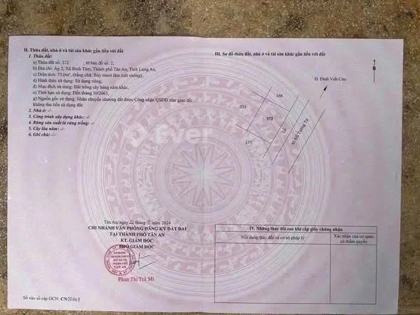 - Chính chủ gửi bán 248m2 đất thổ cư + 75m2 đất cây hàng năm mặt tiền Đỗ Tường Tự, xã Bình Tâm