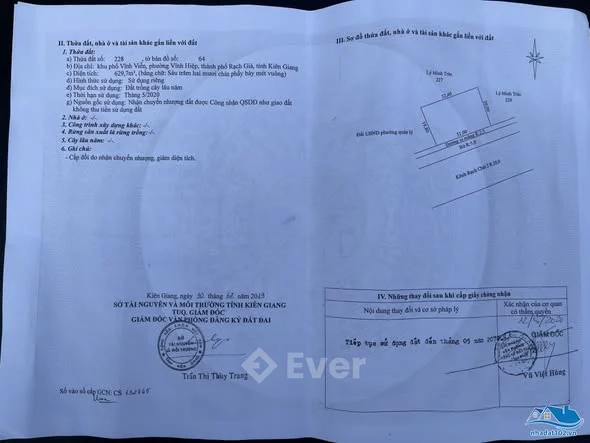 Bán đất 3.496m2 mặt tiền kênh Rạch Chát 2 (phường Vĩnh Hiệp, Rạch Giá, Kiên Giang)