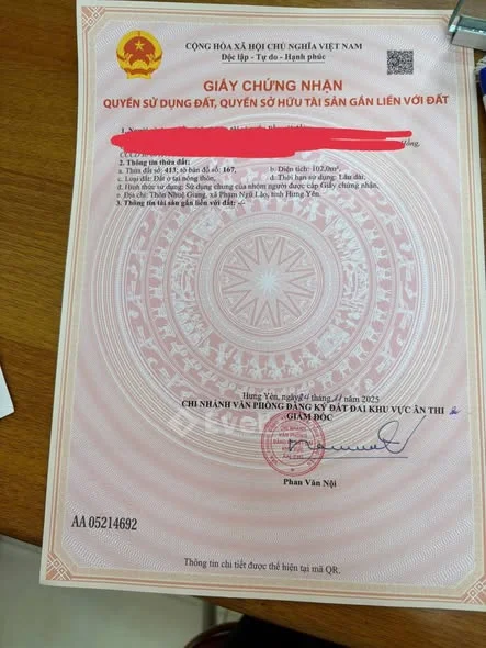 Tài chính 2,x tỷ sở hữu lô giãn dân Đào Dương, Ân Thi, Hưng Yên Vị trí LK1 Diện tích 102m2 mặt tiền