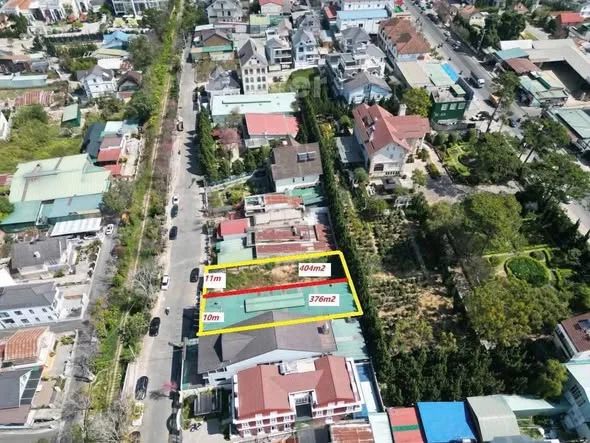 Bán 2 lô đất mặt tiền trần quý cáp, đà Lạt - Lô 1 = 376 m2 ngang 10 m= 23 tỷ