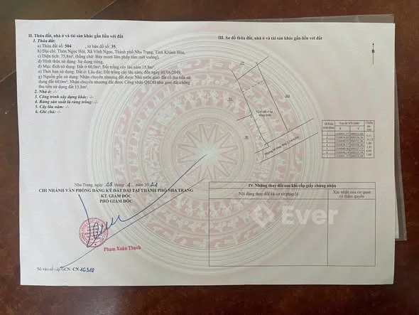 Bán lô đất Vĩnh Ngọc-Nha Trang - Hẻm Bò Năm Quý- Diện tích : 75,8m2 (ngang 5 m Nở hậu)