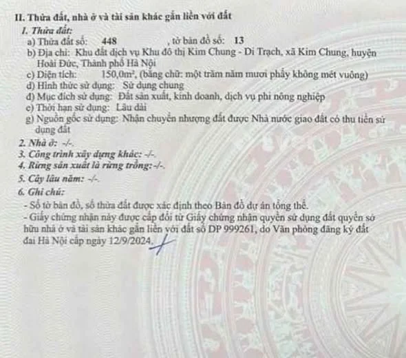 BÁN ĐẤT DỊCH VỤ THĂNG LONG 9 _ LAI XÁ _ HOÀI ĐỨC