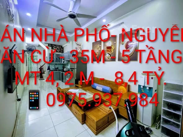 BÁN NHÀ PHỐ- NGUYỄN VĂN CỪ - 35M - 5 TẦNG - MT 4, 2 M - đủ công năng , giá 8,4 TỶ. 500