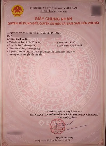 Chính chủ gửi bán lô giáp dự án Xuân CầuTại Phi Liệt, Văn Giang, Hưng Yên Diện tích: 76,3m