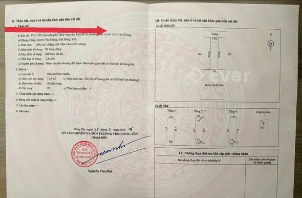 dt sổ đỏ 100mv + nhà 4 tầng 1 tum tại số 72 Thuỷ Nguyên, khu đô thị Ecopark, Phụng Công Văn Giang