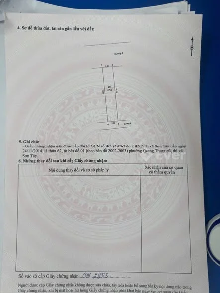 Bán nhà 3 tầng ngõ 6 quang trung phường sơn tây . Dt 1 sàn 47m có 1p khách , bếp , 3p ngủ