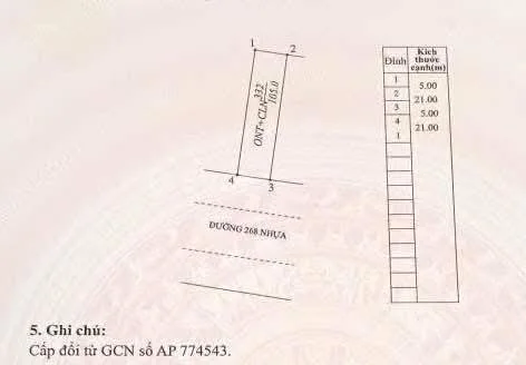 Đất mặt đường TL268 – gần Ngọc Lý 105m² – 50m thổ cư MT 5m – vuông đẹp Hơn 700tr Sổ mới