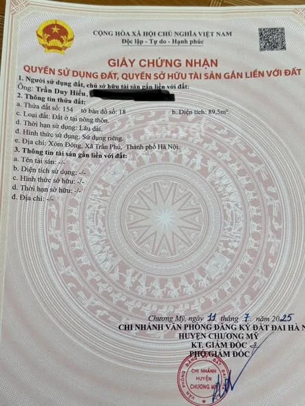 chủ cần tiền bán gấp lô đất đẹp89,5m full thổ cư tại Mỹ Lương - Chương Mỹ