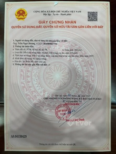 BÁN LÔ ĐẤT NHÀ VƯỜN – LÔ GÓC 2 MẶT TIỀN GẦN BIỂN HỒ PLEIKU