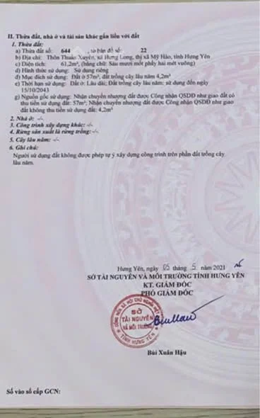 Chính chủ bán lô đất tại Thuần Xuyên, Hưng Long, Mỹ Hào, Hưng Yên Diện tích 61,2m