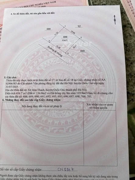 Bán đất thổ cư 100m2 mặt tiền 10m tại Phú Cát, Hà Nội