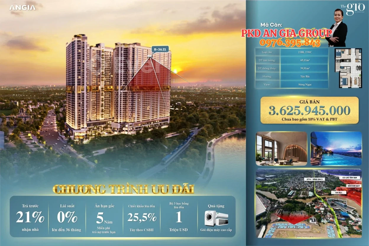 Bán căn hộ 2PN The Gió Riverside | Hàng hiếm tầng cao– hướng mát –phong thủy tốt