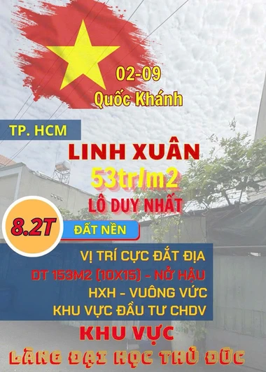 153M2 CHỈ 53TR/1M2 LÔ ĐẤT HIẾM DUY NHẤT CÒN SÓT LẠI - XÂY CHDV - PHÂN LÔ XÂY NHÀ ĐẸP