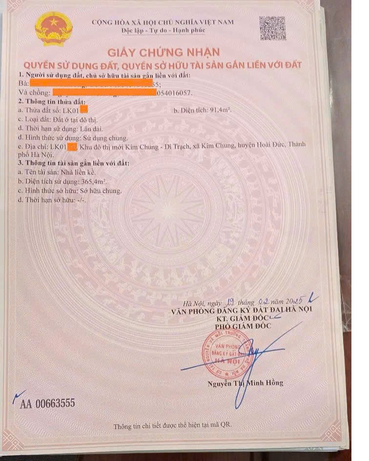 BÁN NHANH CĂN LIỀN KỀ ĐÃ CÓ SỔ – GIÁ CHỈ 14.7 TỶ – HINODE ROYAL PARK