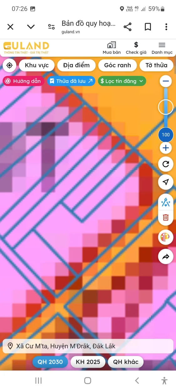 Bán đất trung tâm thi trấn M'răk. Diện tích (10x22)m2, TC 60m2. Sổ hồng riêng